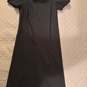 American Living Black Sheath Midi Dress with Puff Cap Sleeves